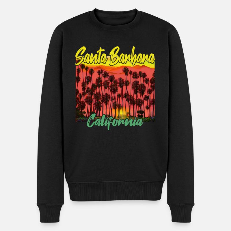 Santa Barbara California - Männer Premium Bio Pullover - Schwarz