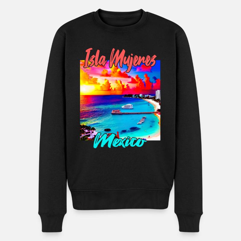Isla Mujeres Mexique - Pull Premium bio Homme - noir