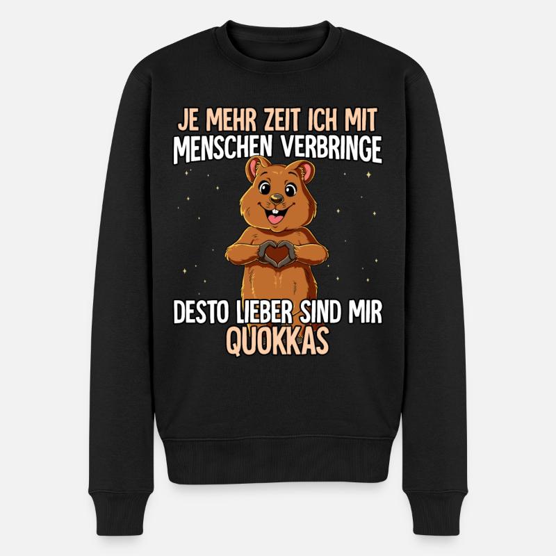 Quokka - Männer Premium Bio Pullover - Schwarz