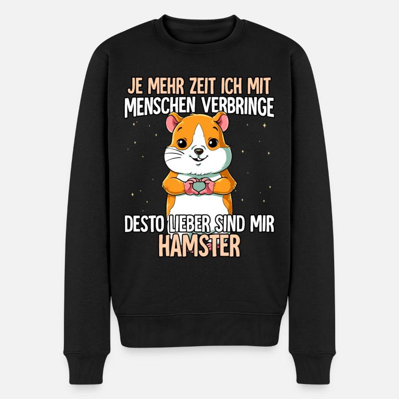 Hamster - Männer Premium Bio Pullover - Schwarz