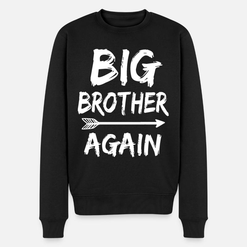 Storebror igen til drenge med pilsjove gaver - Økologisk premium-sweatshirt til mænd - sort