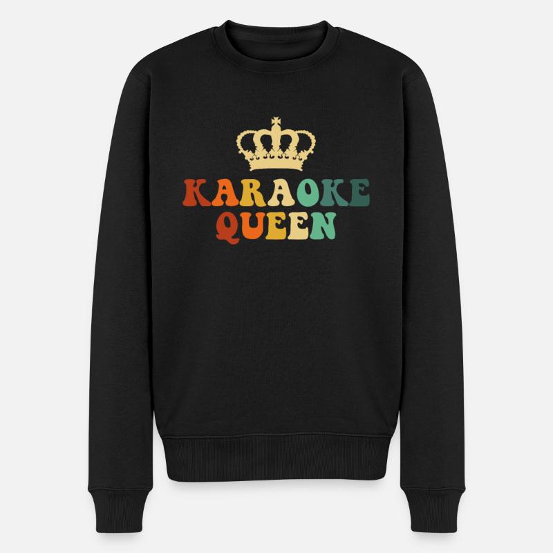 karaoke queen, karaoke - Männer Premium Bio Pullover - Schwarz