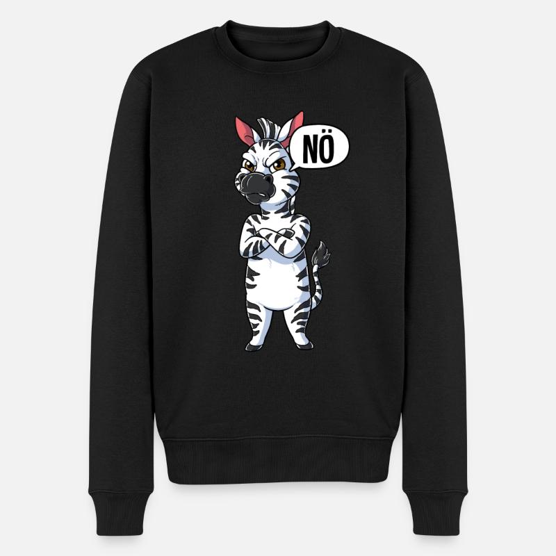 Zebra Nö - Männer Premium Bio Pullover - Schwarz