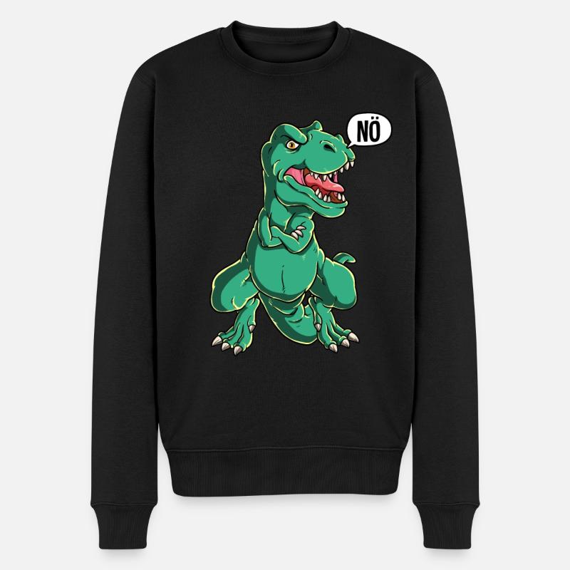 T-rex Nö - Männer Premium Bio Pullover - Schwarz