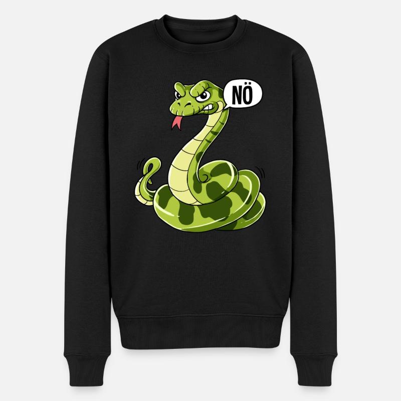 Schlange Nö - Männer Premium Bio Pullover - Schwarz