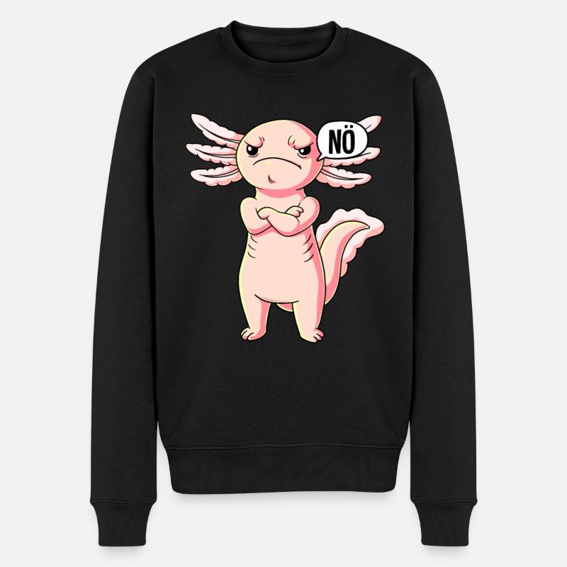 Axolotl Nö - Männer Premium Bio Pullover - Schwarz