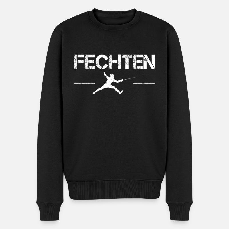 Fechten - Männer Premium Bio Pullover - Schwarz