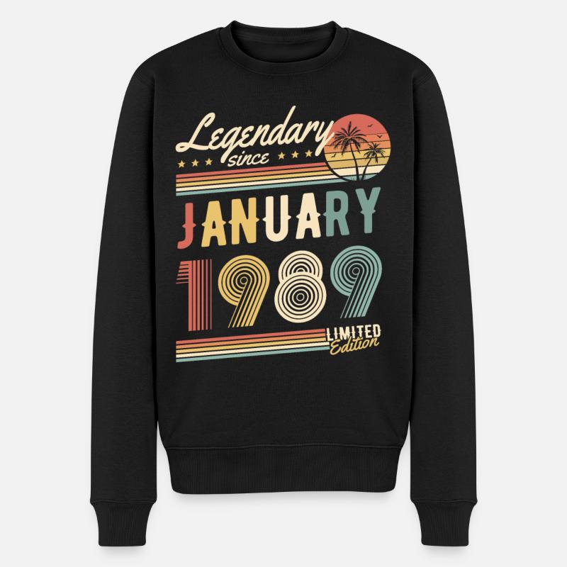 Legendary Since January 1989 Limited Edition - Männer Premium Bio Pullover - Schwarz