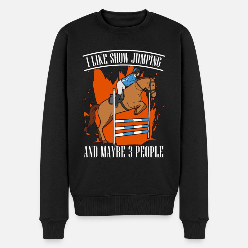 Saut d'obstacles J'aime le saut d'obstacles Équitation - Pull Premium bio Homme - noir