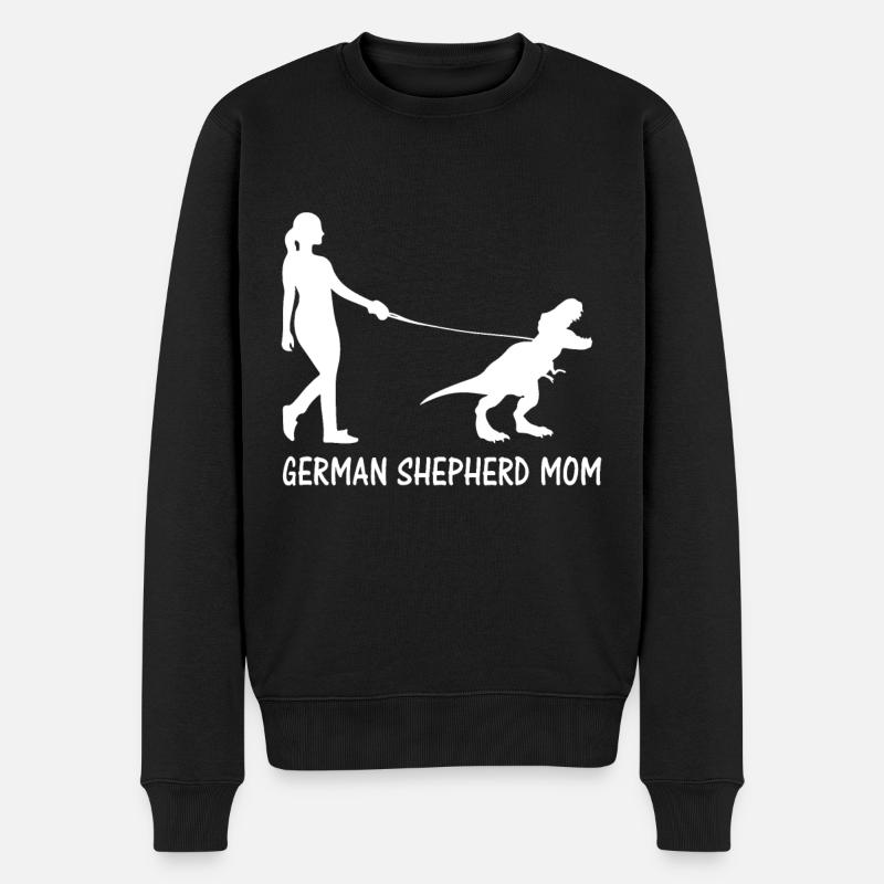 Deutscher Schäferhund Mutter Dinosaurier GSD Besitzer Trex Frauen - Männer Premium Bio Pullover - Schwarz