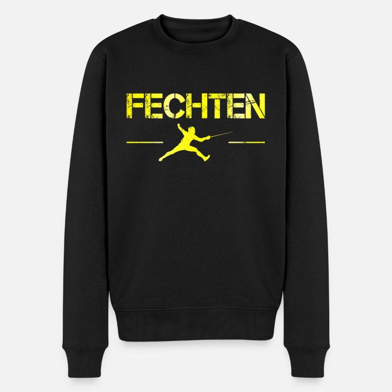 Fechten - Männer Premium Bio Pullover - Schwarz