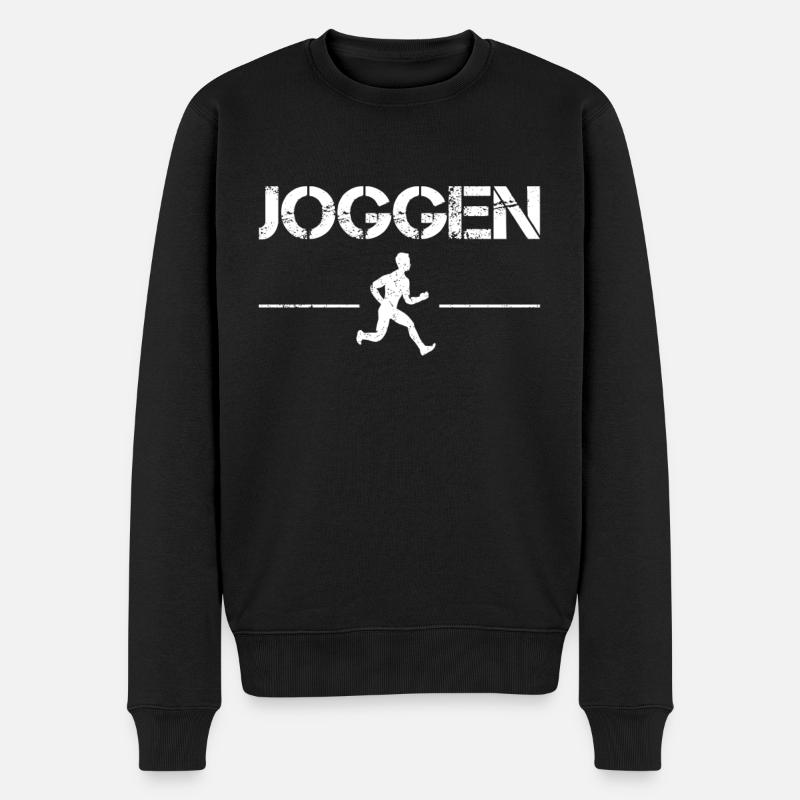Joggen - Männer Premium Bio Pullover - Schwarz