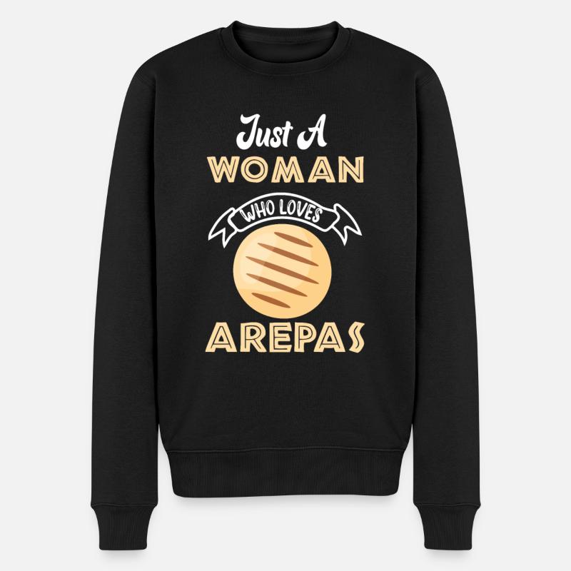 Arepas Zitat Lustiges kolumbianisches venezolanisches Essen Arepa - Männer Premium Bio Pullover - Schwarz