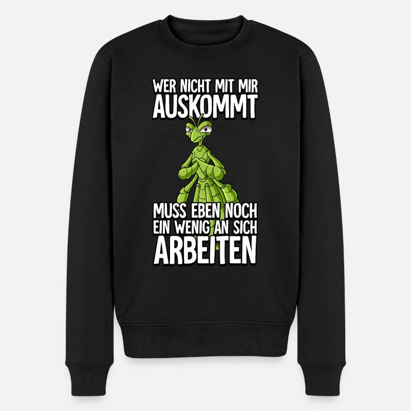 Wandelndes Blatt Wer Nicht Mit Mir Auskommt - Männer Premium Bio Pullover - Schwarz