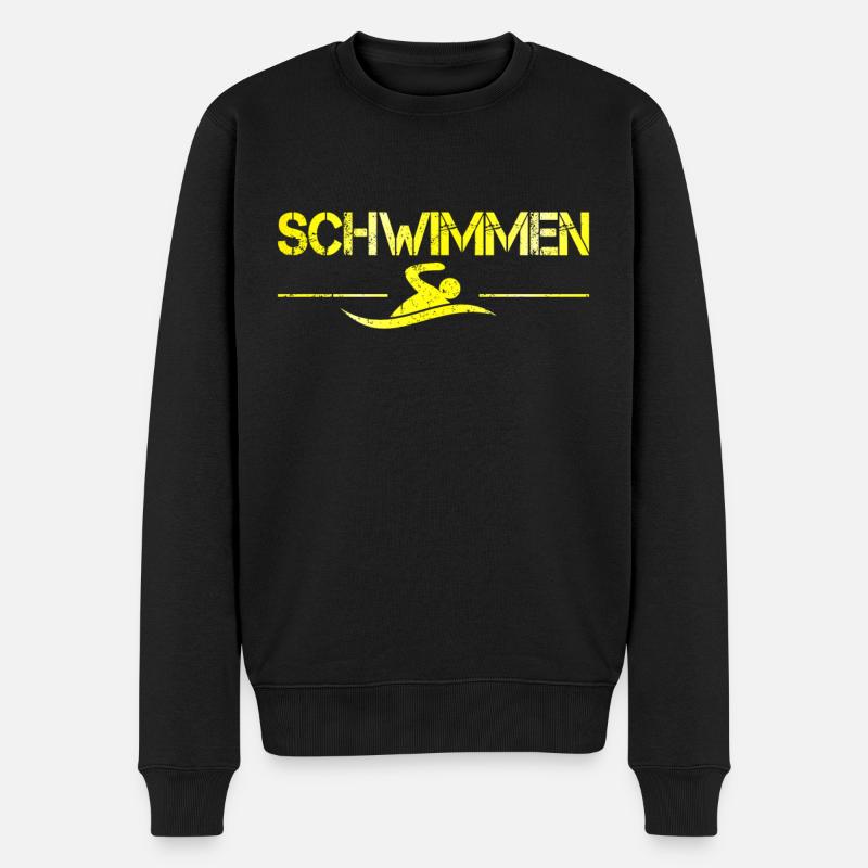 Schwimmen - Männer Premium Bio Pullover - Schwarz