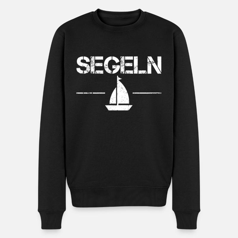 Segeln - Männer Premium Bio Pullover - Schwarz