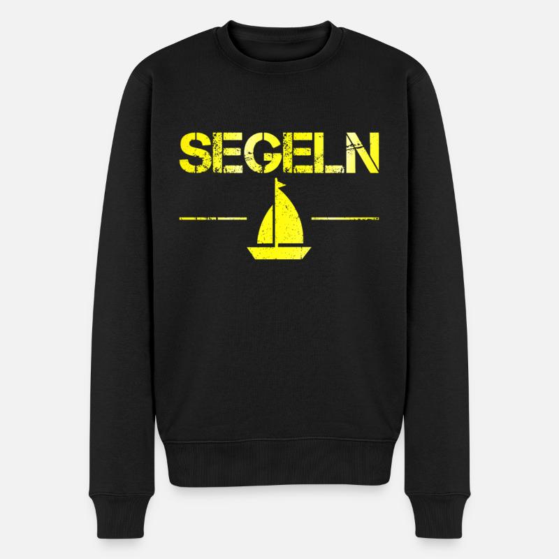 Segeln - Männer Premium Bio Pullover - Schwarz
