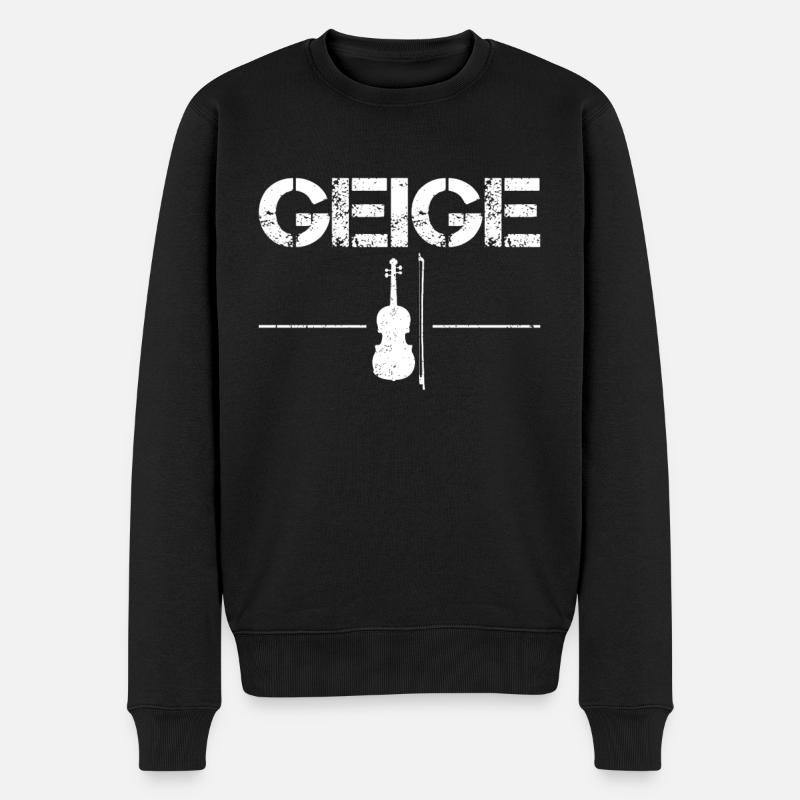 Geige - Männer Premium Bio Pullover - Schwarz