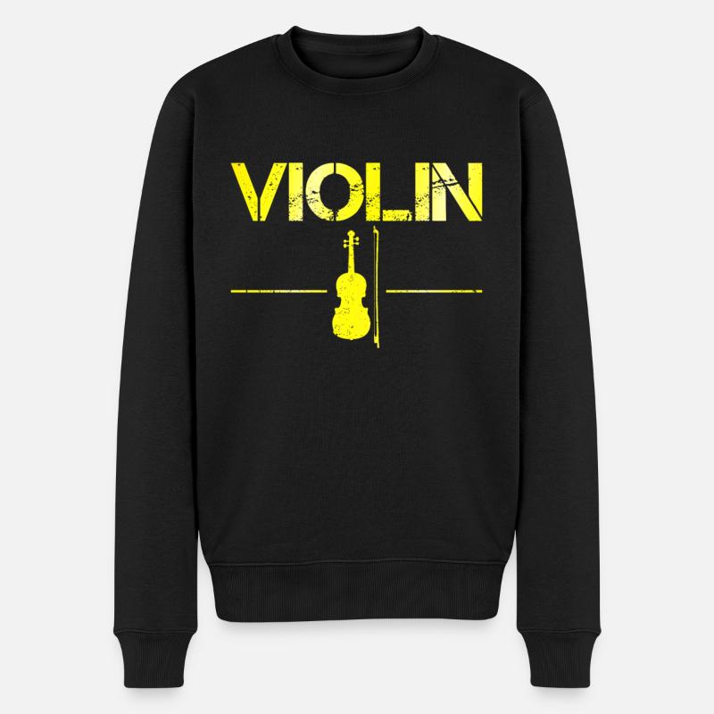 Geige - Männer Premium Bio Pullover - Schwarz