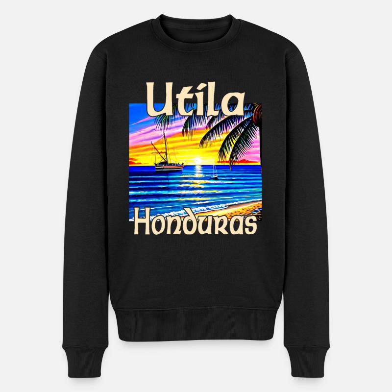 Utila Honduras - Männer Premium Bio Pullover - Schwarz