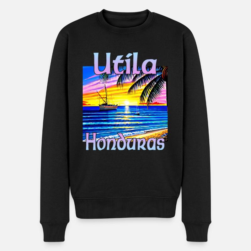 Utila Honduras - Männer Premium Bio Pullover - Schwarz