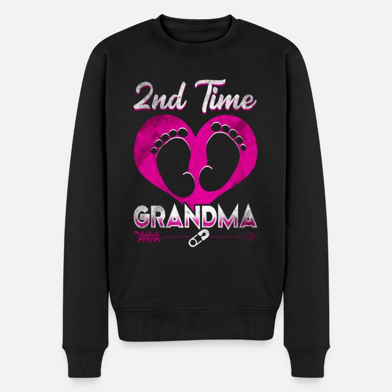 Oma Grossmutter Stolz - Männer Premium Bio Pullover - Schwarz