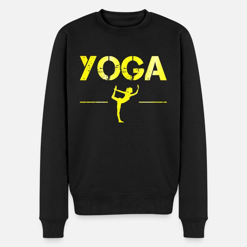Yoga - Männer Premium Bio Pullover - Schwarz