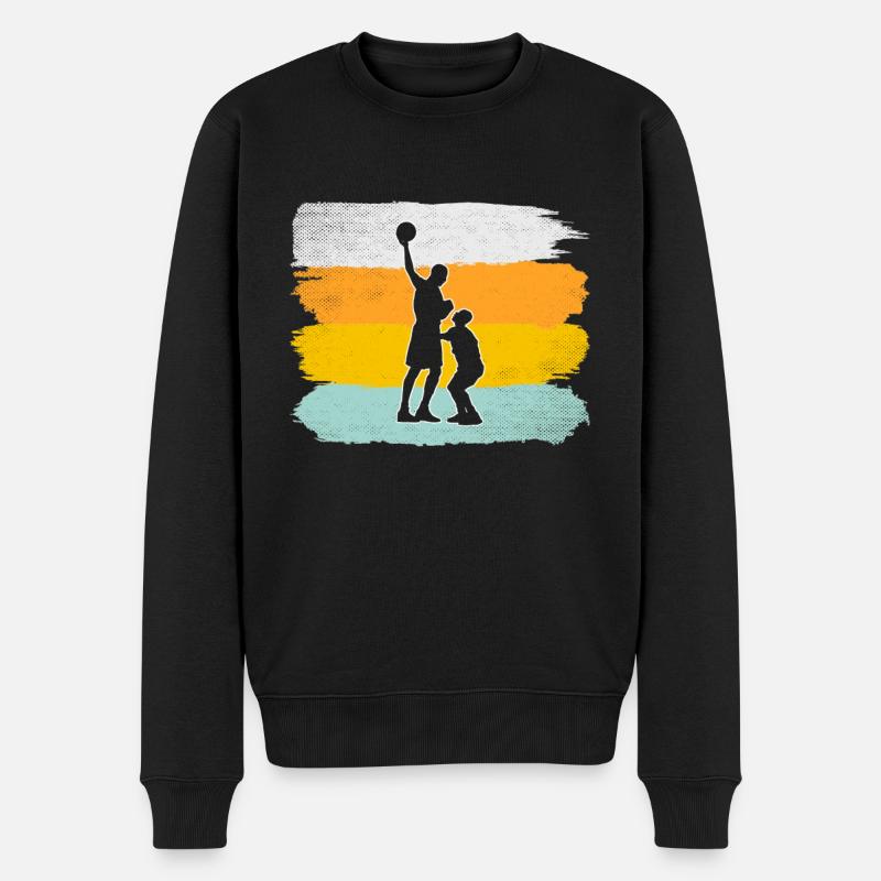 Basketball Rétro - Pull Premium bio Homme - noir