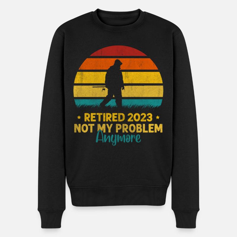 Retraités 2023 Pêche Retraite - Pull Premium bio Homme - noir
