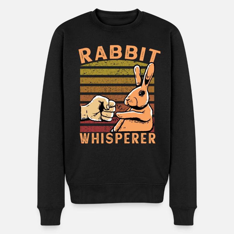 Rabbit Whisperer - Männer Premium Bio Pullover - Schwarz