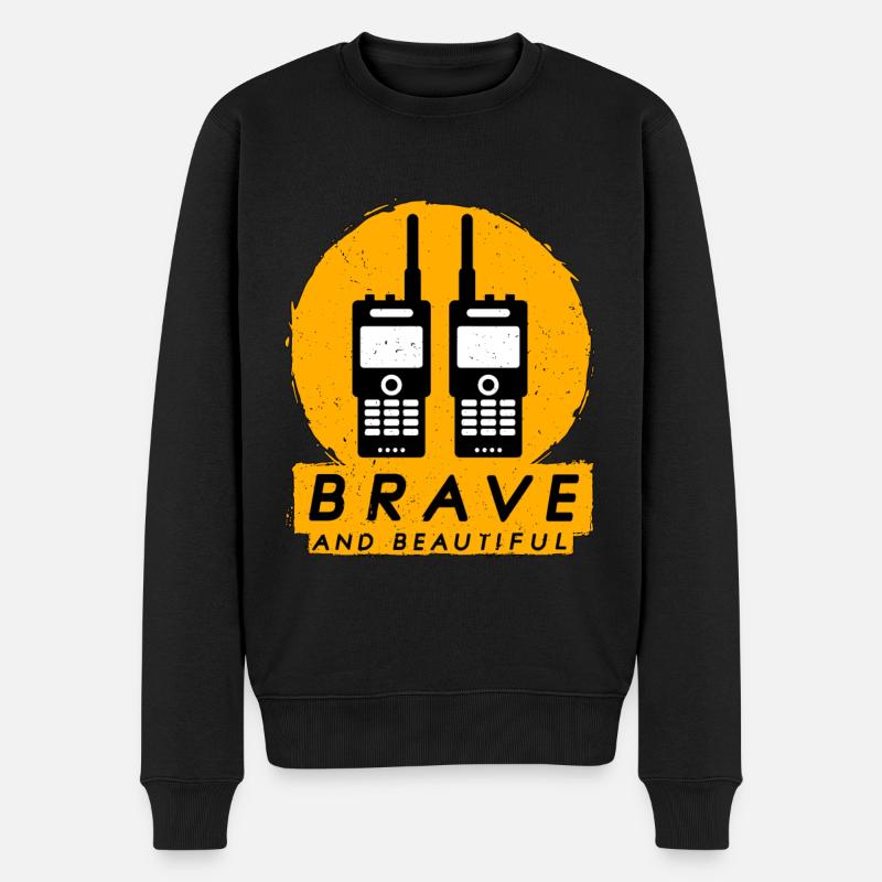 Ham Radio Brave And Beautiful Loves Radio Operator - Männer Premium Bio Pullover - Schwarz