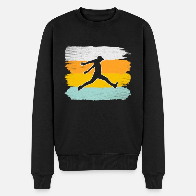Parkour Retro - Männer Premium Bio Pullover - Schwarz