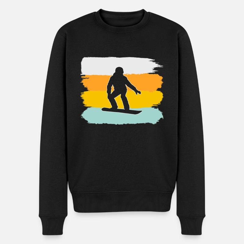 Snowboard Rétro - Pull Premium bio Homme - noir