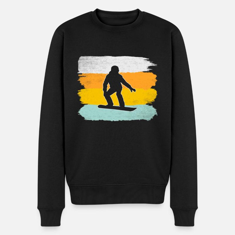 Snowboard Rétro - Pull Premium bio Homme - noir