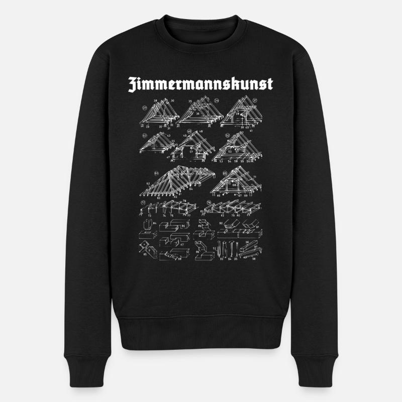 Zimmerer Tradition Zimmermann Zimmererhandwerk - Männer Premium Bio Pullover - Schwarz