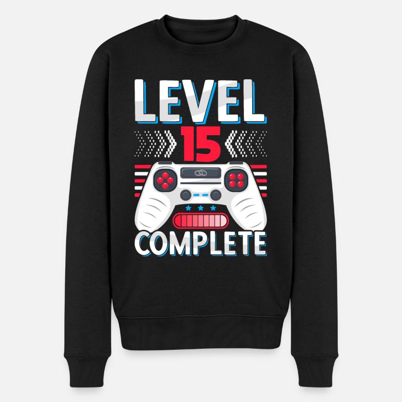 15 Hochzeitstag Geschenk Mann Frau Ehemann Ehefrau - Männer Premium Bio Pullover - Schwarz