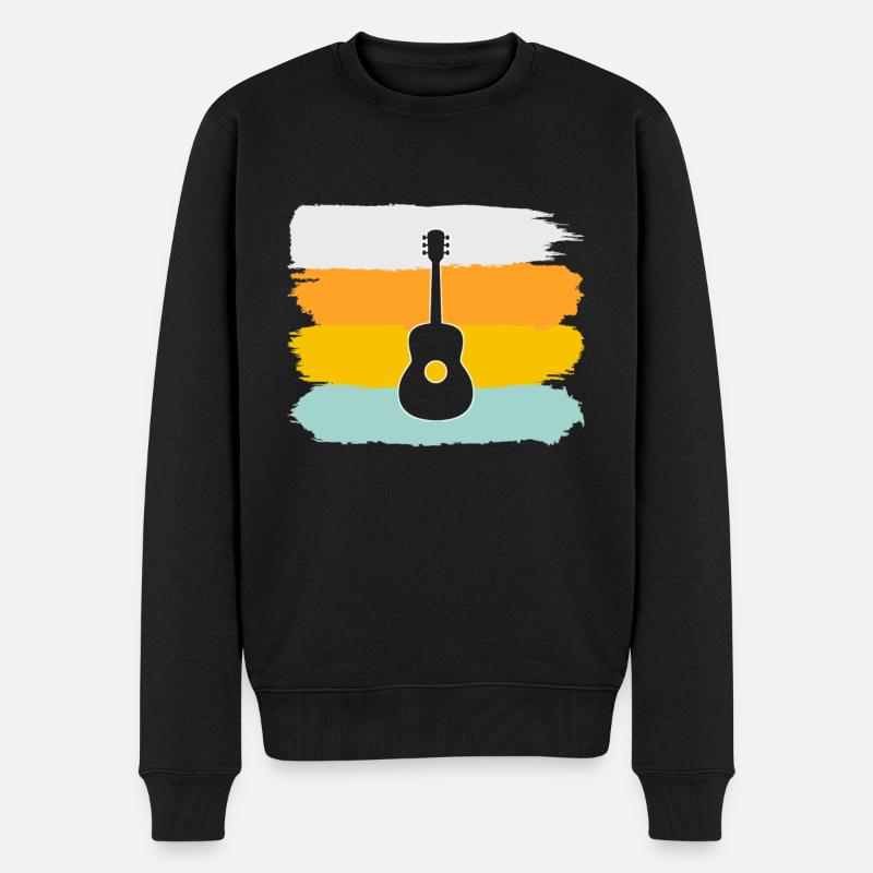 Gitarre Retro - Männer Premium Bio Pullover - Schwarz