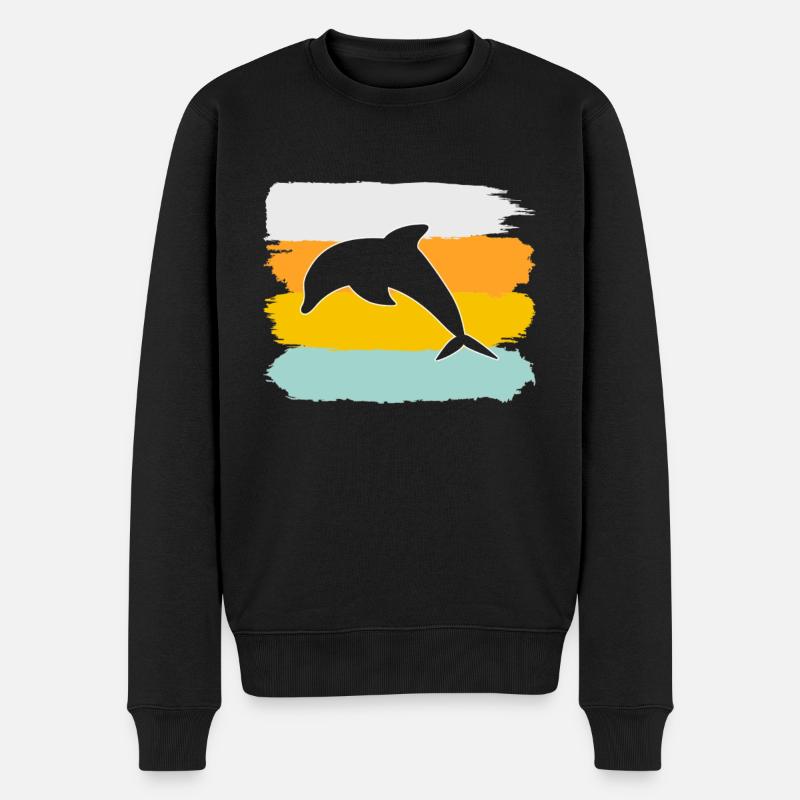 Dauphin Rétro - Pull Premium bio Homme - noir