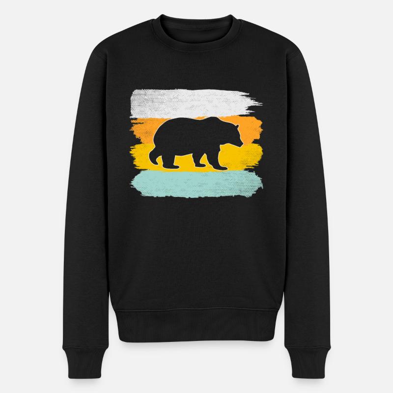 Ours rétro - Pull Premium bio Homme - noir