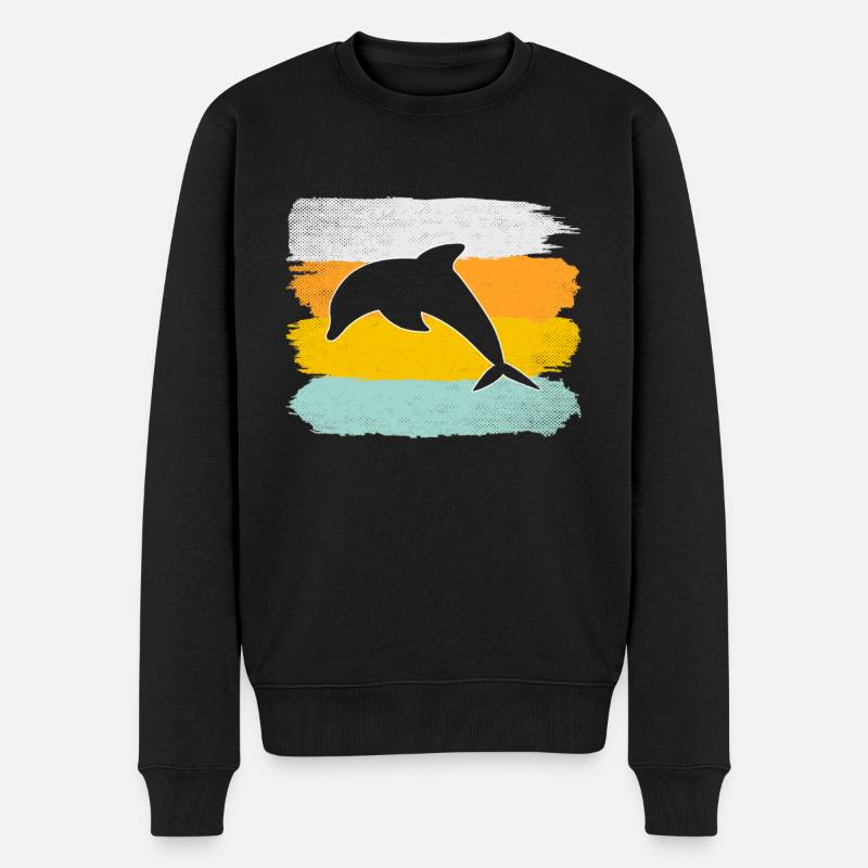 Dauphin Rétro - Pull Premium bio Homme - noir