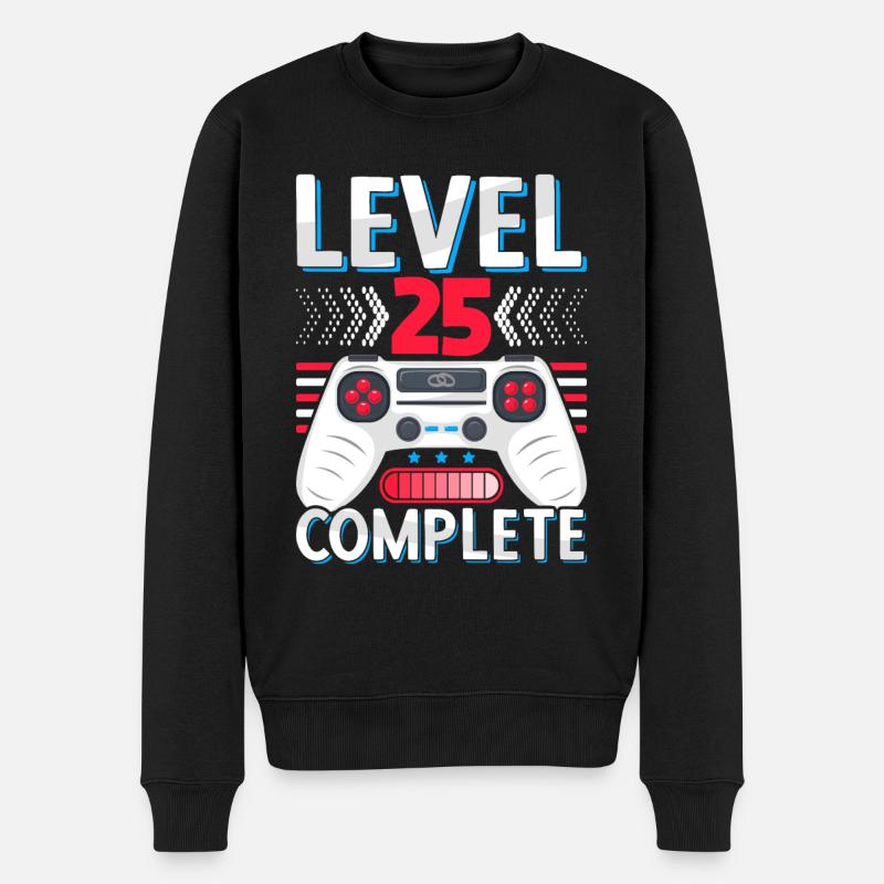 25 Hochzeitstag Geschenk Mann Frau Ehemann Ehefrau - Männer Premium Bio Pullover - Schwarz