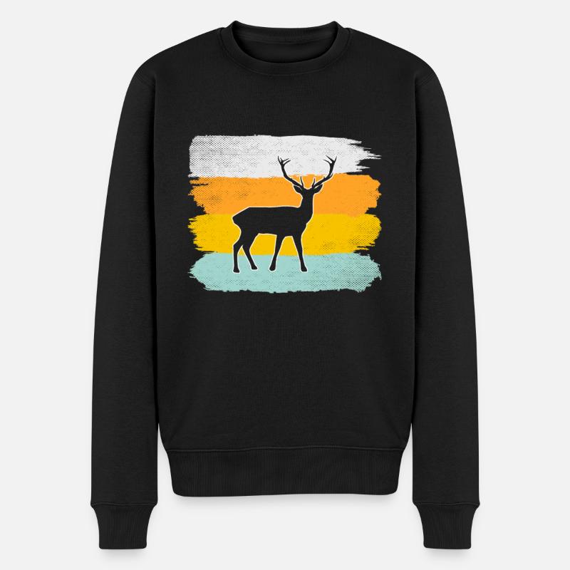 Hirsch Rétro - Pull Premium bio Homme - noir