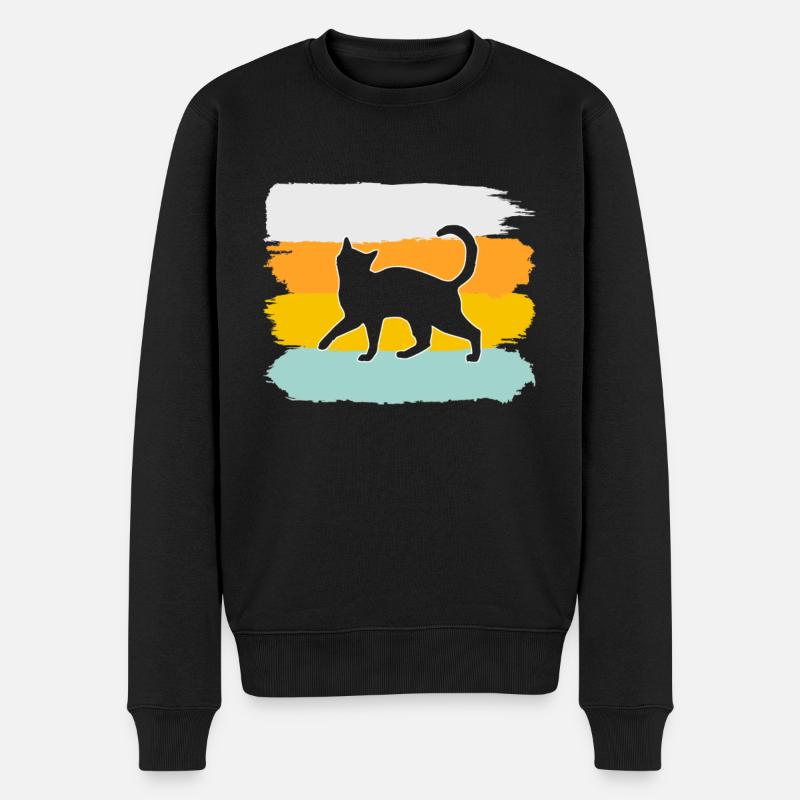 Chat Rétro - Pull Premium bio Homme - noir