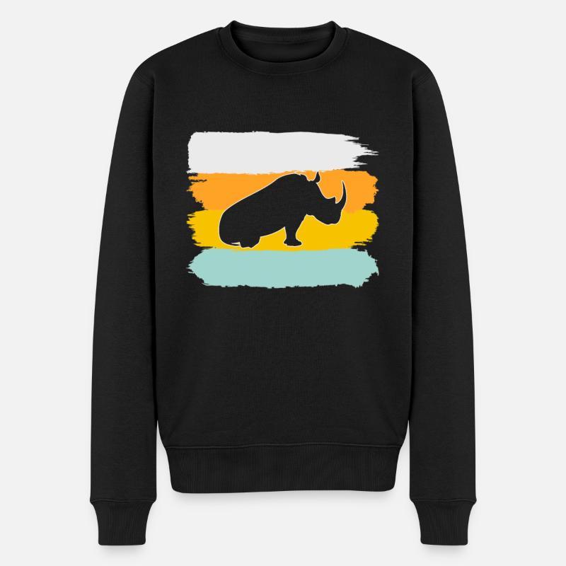 Rhinocéros Rétro - Pull Premium bio Homme - noir