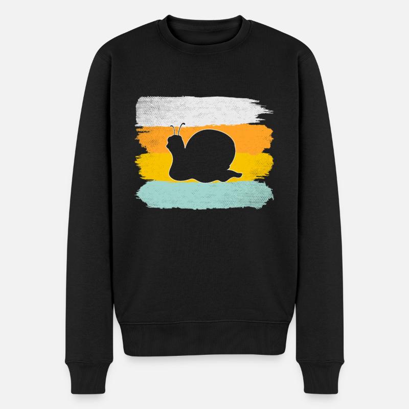 Schnecke Retro - Männer Premium Bio Pullover - Schwarz