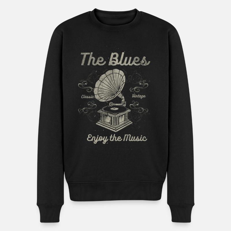 Musique blues rétro - Pull Premium bio Homme - noir