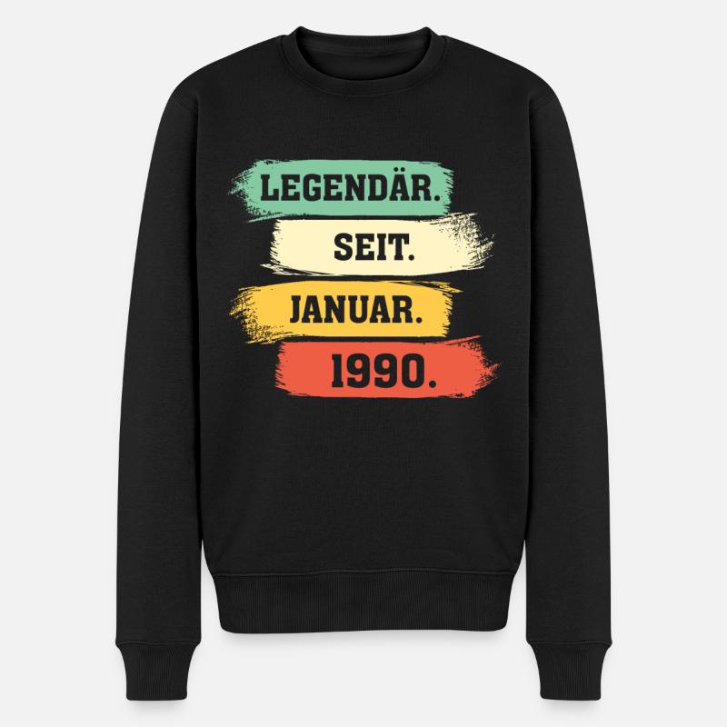 Legendär Seit Januar 1990 - Männer Premium Bio Pullover - Schwarz