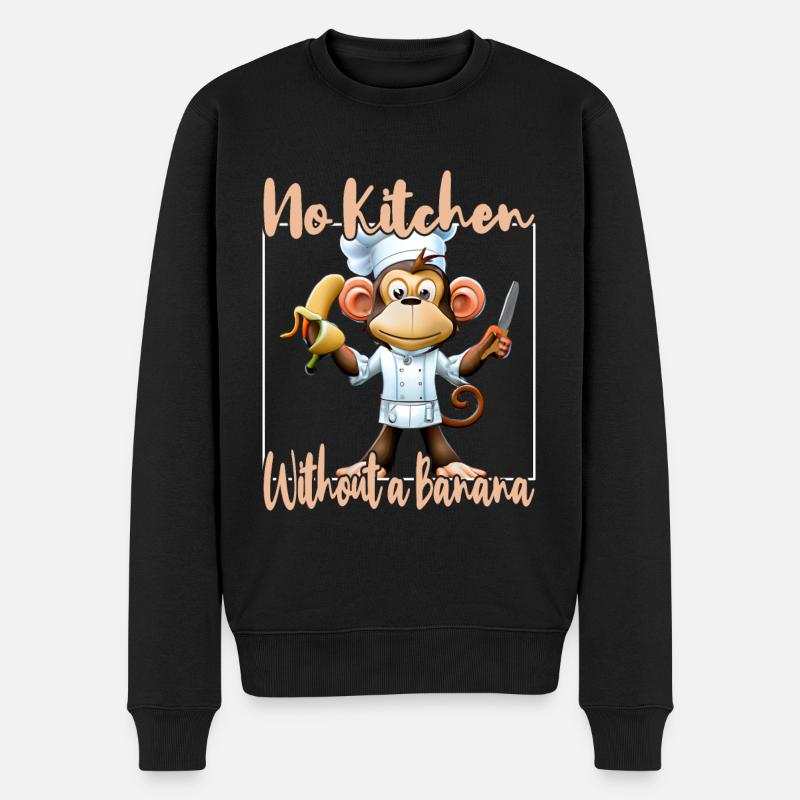 Küchenaffe Banana Vibes - Männer Premium Bio Pullover - Schwarz