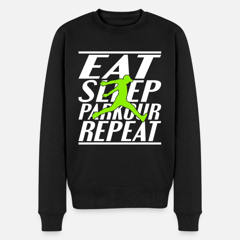 Nourriture Dormir Parkour - Pull Premium bio Homme - noir
