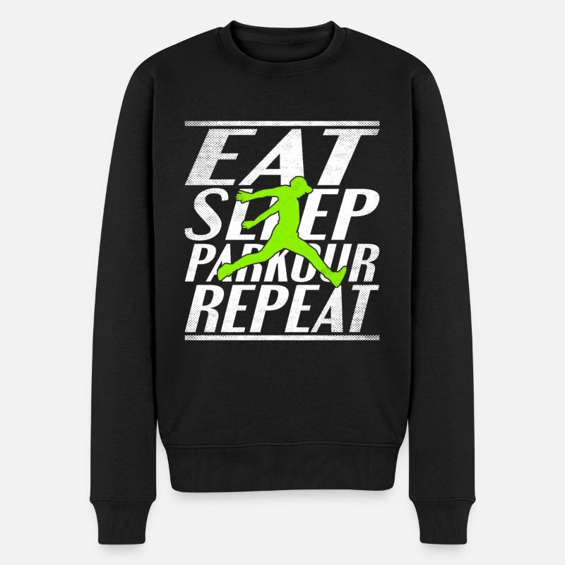 Nourriture Dormir Parkour - Pull Premium bio Homme - noir